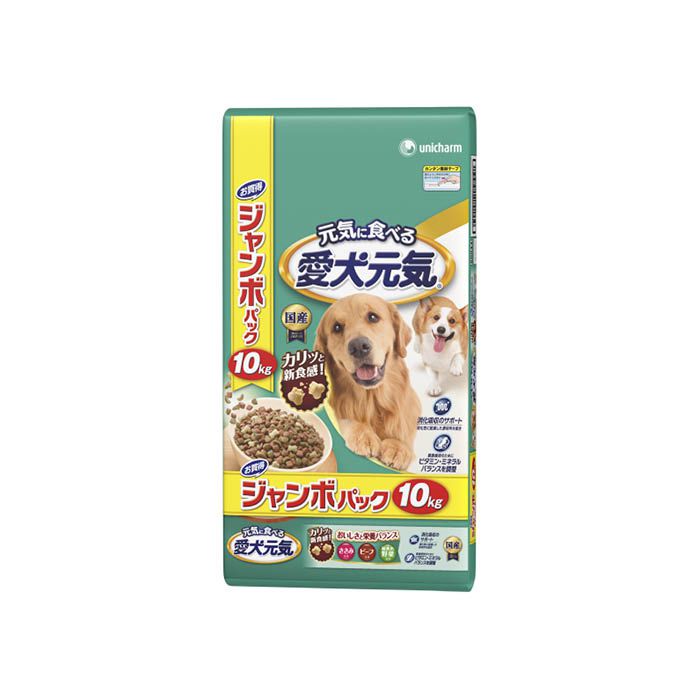 ユニ・チャーム 愛犬元気 ビーフ・野菜・小魚 10kgの通販｜大袋サイズ
