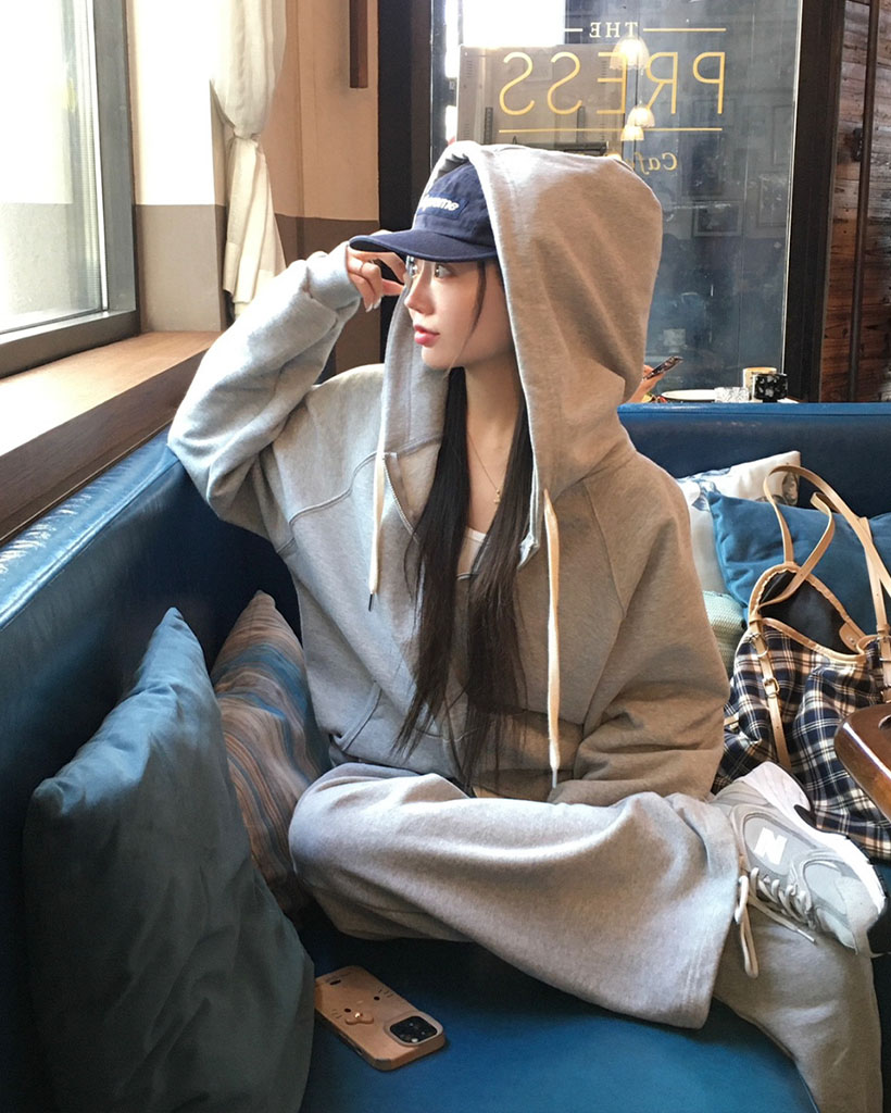 ORIGINAL) モブニング、配色ツーウェイジップアップパーカー