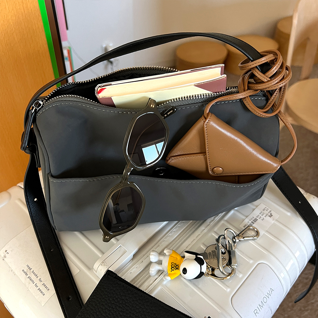 6回再販](ORIGINAL) レクタングルショルダーバッグ (charcoal