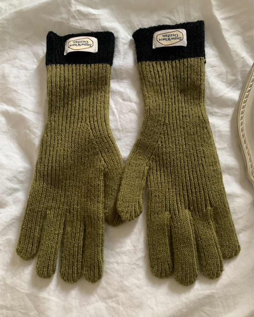 スマホ対応]バイカラーニットグローブ/手袋 | ファッション通販サイト NUGU