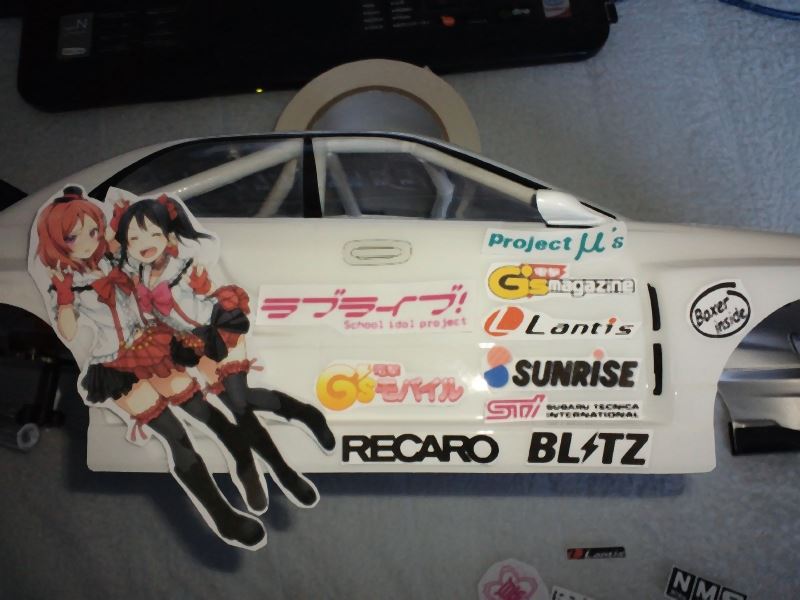 ホワイトボディ用お手軽痛車ステッカー製作 ラジコン ドリパケ