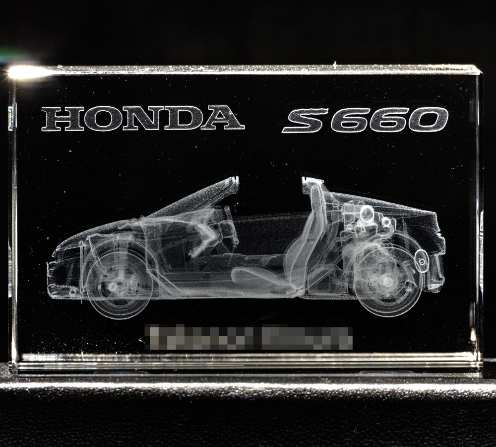 HONDA S660 置物 3Dクリスタル HONDAロゴ入り豪華専用ケース付き HONDA