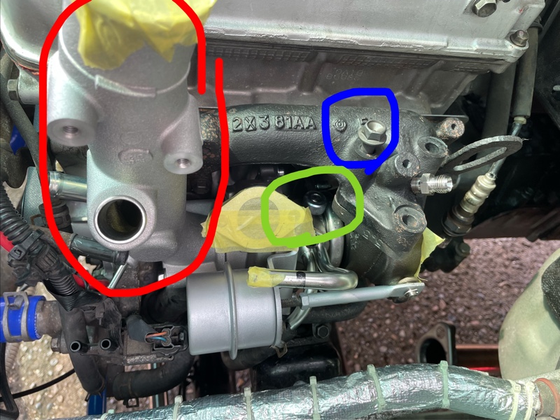 JB23 3型 エキマニ&タービン&ローテンプサーモに交換④（スズキ