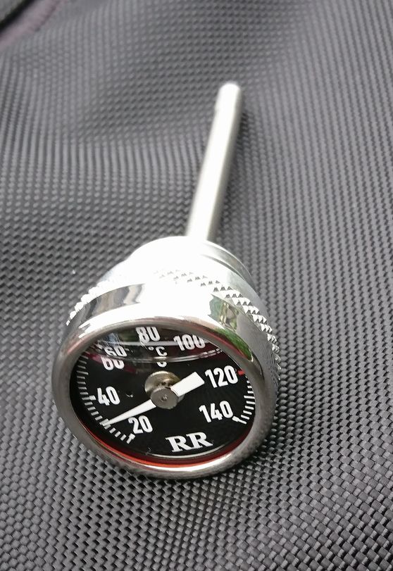 SR400 RR社製 油温計(黒) RR社 油温計⁄オイルテンプ