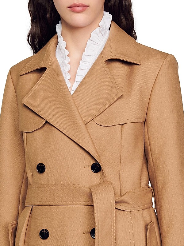 Sandro Long Trench Style Coat | Saks Fifth Avenue