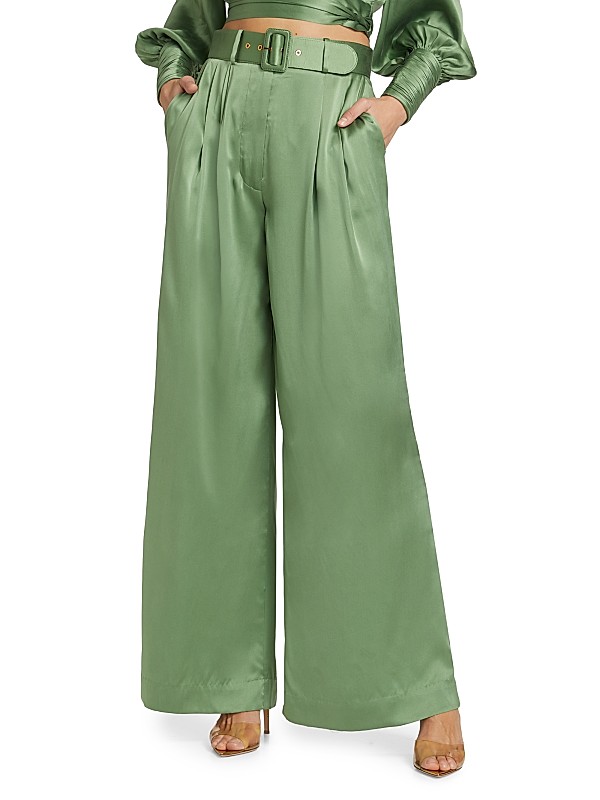 Zimmermann Tuck Wide-Leg Silk Pants | Saks Fifth Avenue