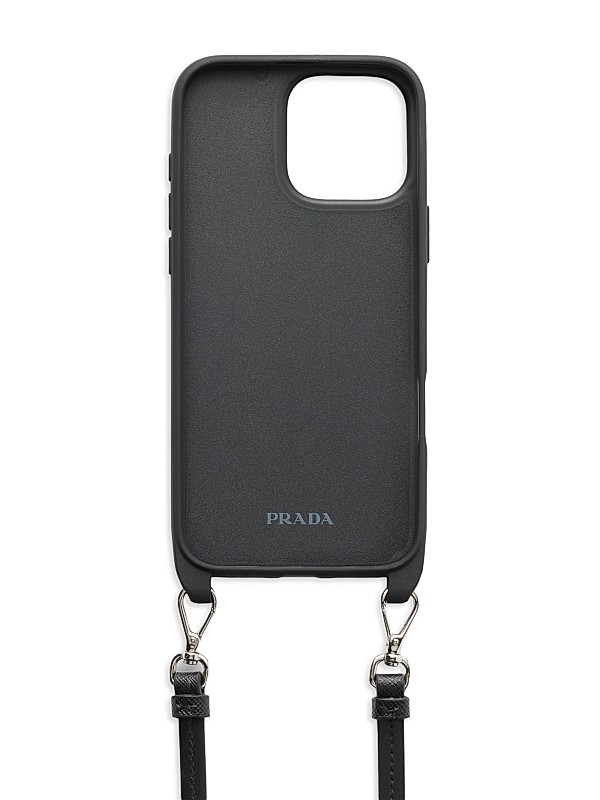 Prada Saffiano and Crocodile Leather Cover For iPhone 16 Pro Max