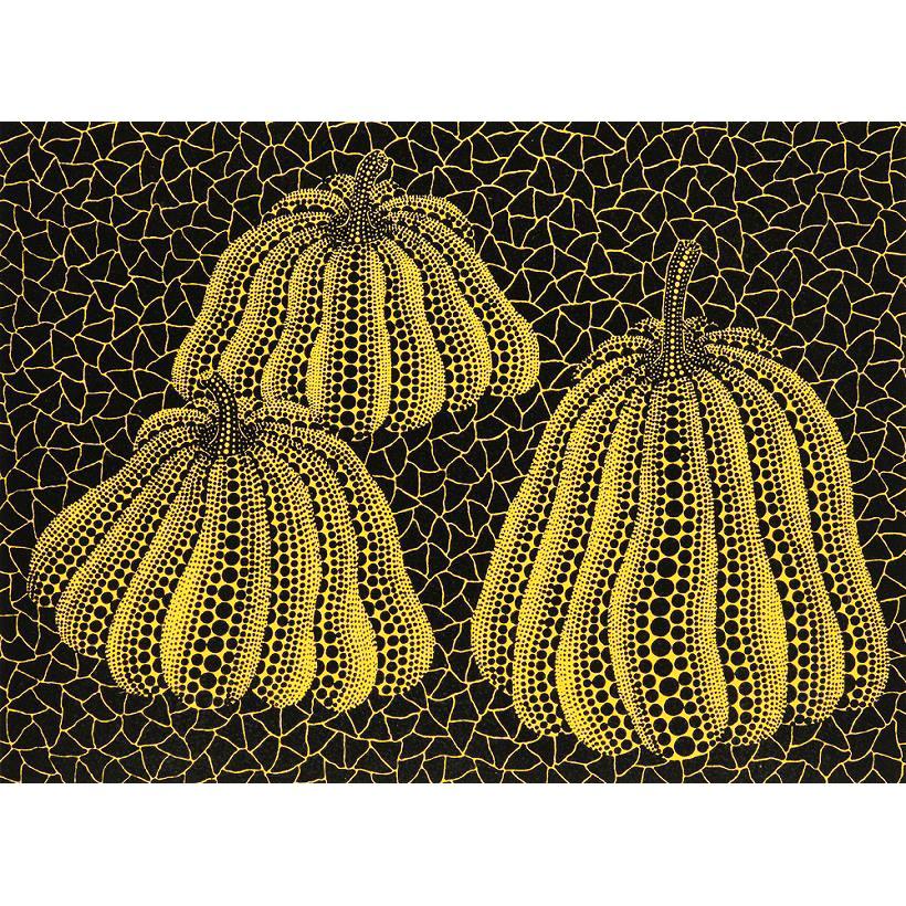 KUSAMA落書き Yayoi Kusama Three Pumpkins, Kusama 186 (Signed Print