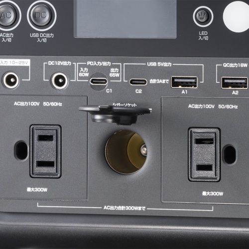 BTL-RDC33【ポータブル電源（296Wh）】最大AC300Wの出力に対応し5種類