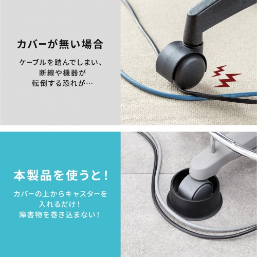 SNC-COVER1【障害除けキャスターカバー（50～80mm用）】床のケーブルを