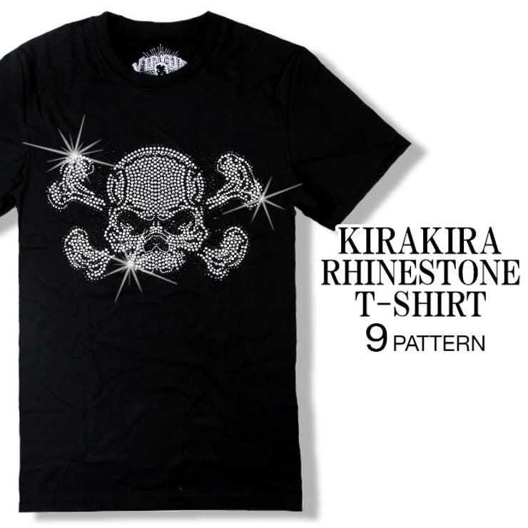 GRANCY】スカルラインストーンデザインtシャツ グランシーMサイズ