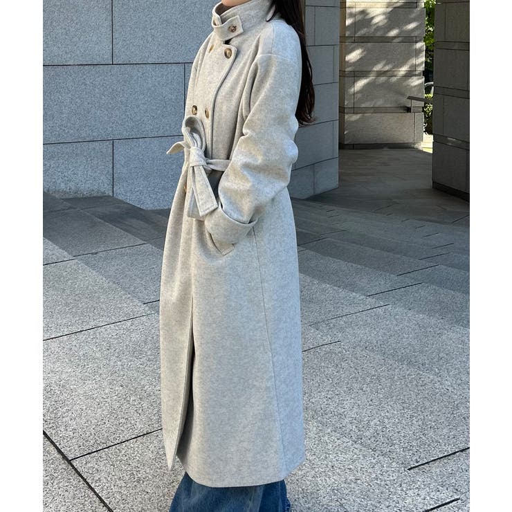 2wayスタンドカラーロングコート[品番：AMTW0011644]｜JUNOAH