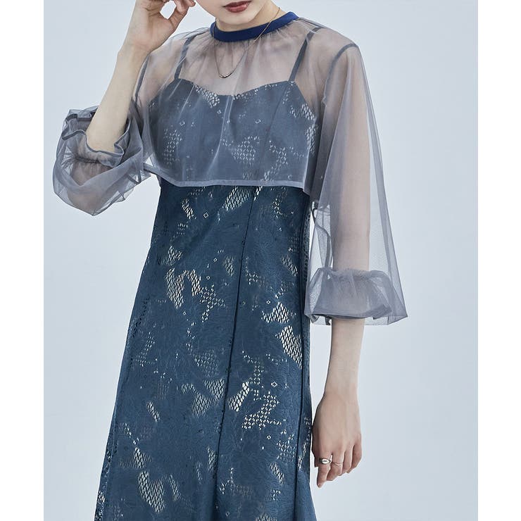 etoll エトル 3wayシフォンボレロ&レースキャミドレス[品番