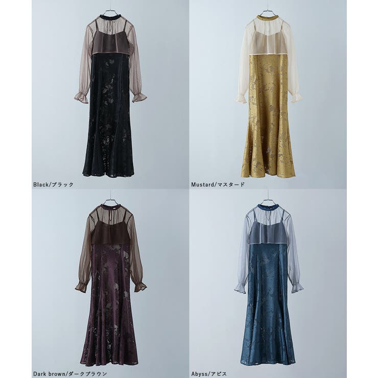 etoll エトル 3wayシフォンボレロ&レースキャミドレス[品番