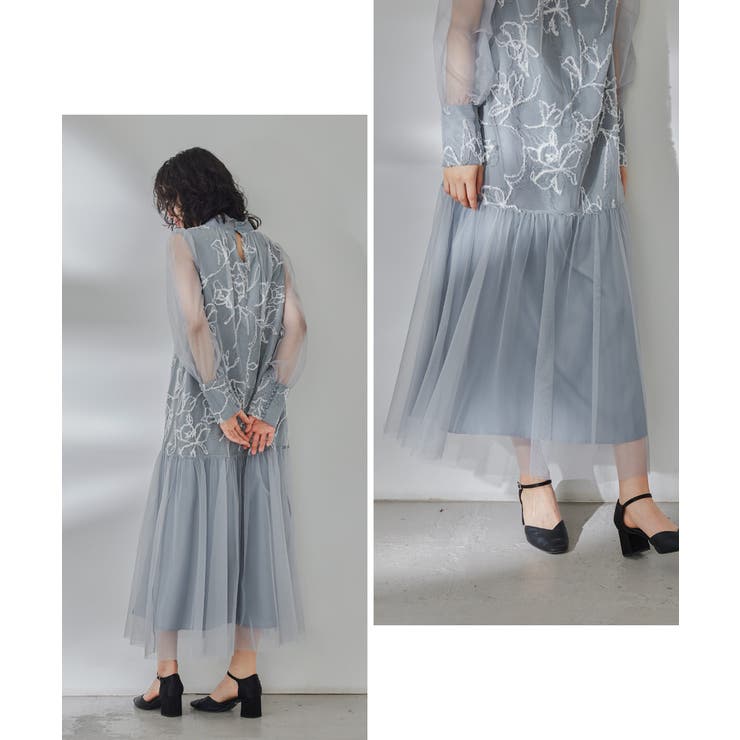 niana ニアナ フェザーフラワーチュールドレス[品番：FT000009567