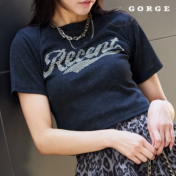 きらロゴ×短丈》ラインストーンTシャツ／Y2Kストリート [品番