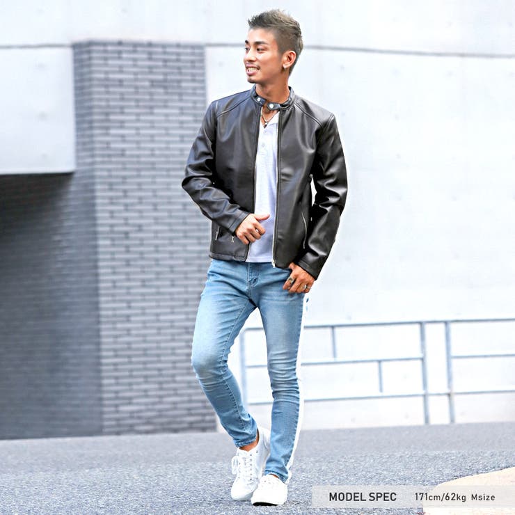 ライダースジャケット メンズ シングル[品番：LU000007916]｜LUXSTYLE