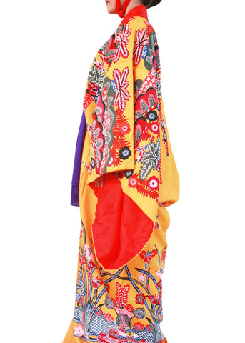 レンタル】紅型打掛「一越松柄」