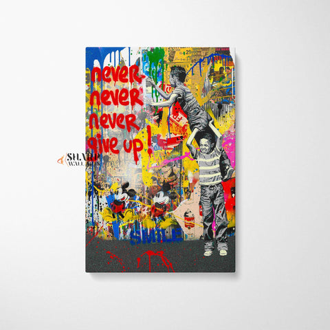 Pennywise Clown vs Banksy Girl with Balloon Wall Art Canvas