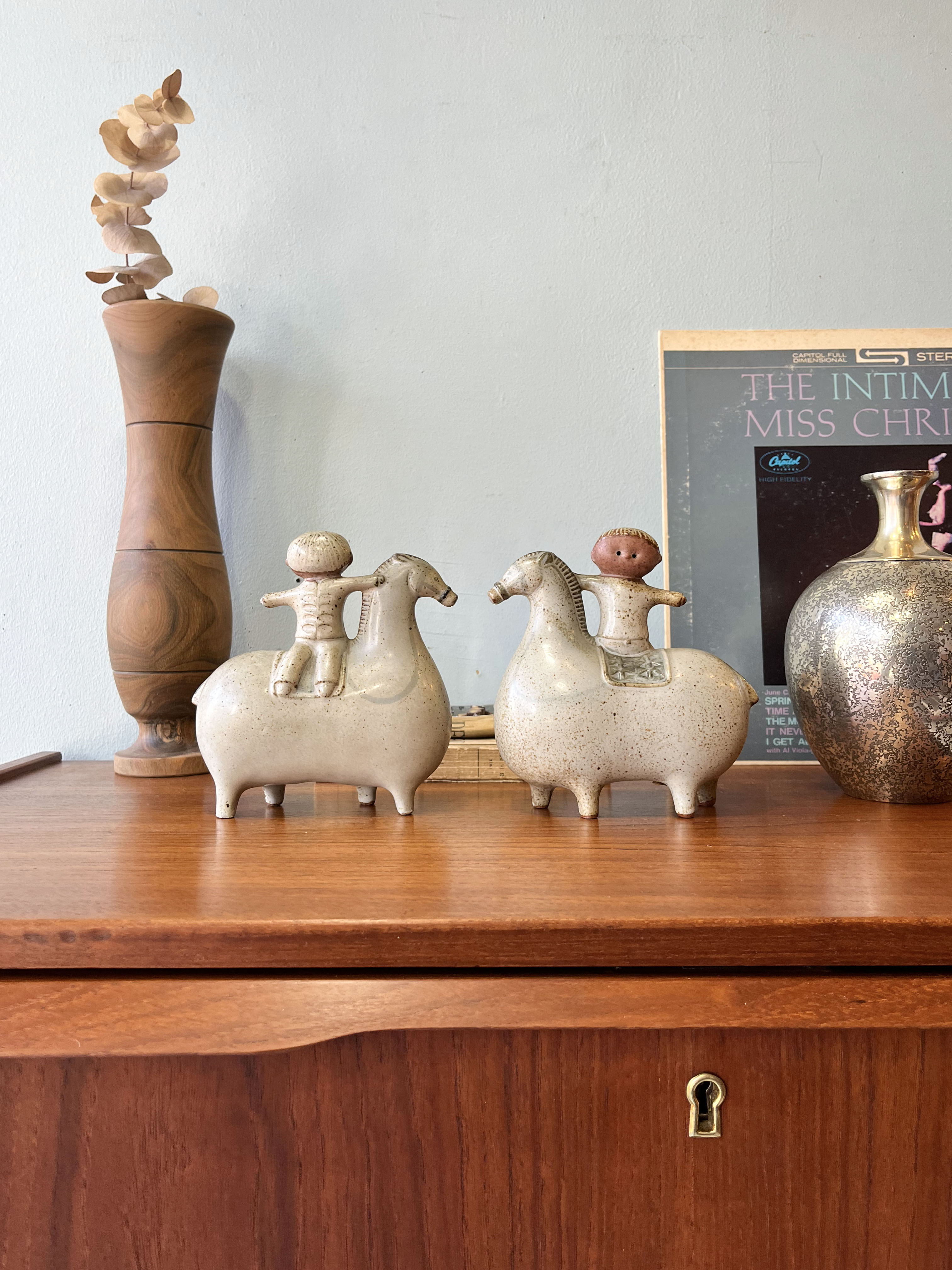 ジャパンヴィンテージ 陶器 馬に乗った男の子 置物 北欧スタイル