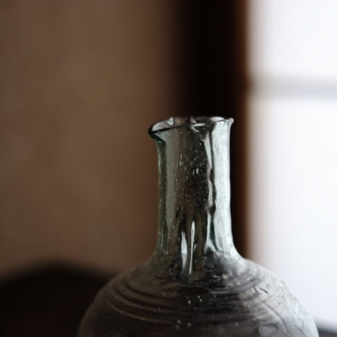時代吹きガラス 輪線文フラスコ型徳利 (明治-大正期) – 逢季荘