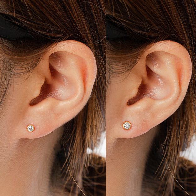 K18/Pt「0.2ctダイヤ ヌード」ピアス｜【オレフィーチェ】Orefice