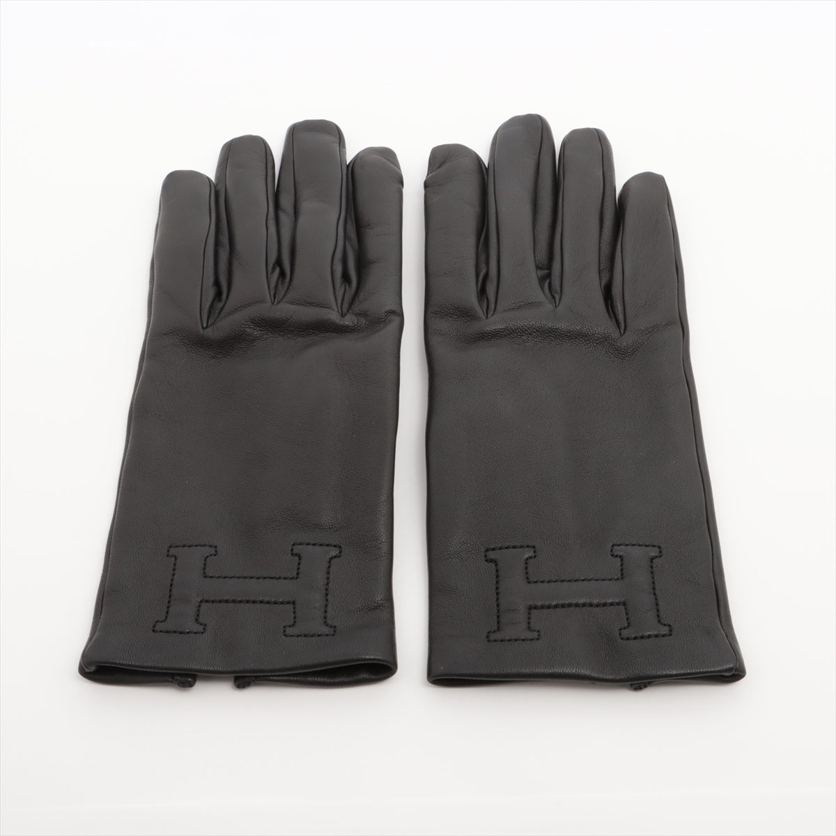 エルメス】手袋 ラムレザー カシミヤ100% 黒 サイズ8.5 セリエボタン