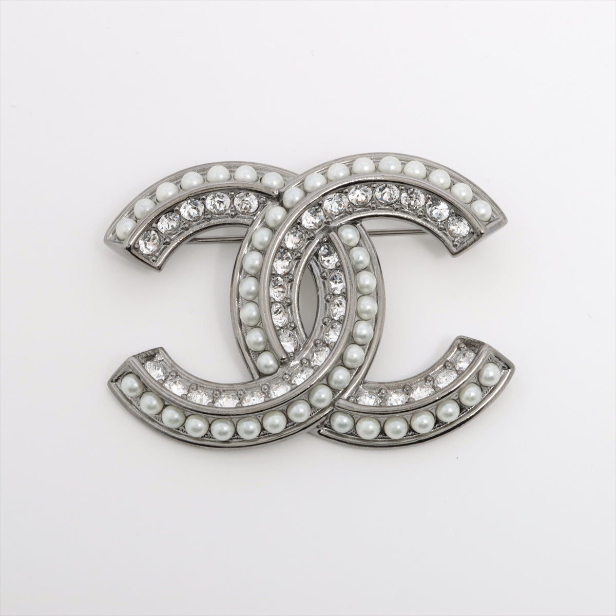 CHANEL シャネル ココマーク スマイル ラインストーンブローチ B17V