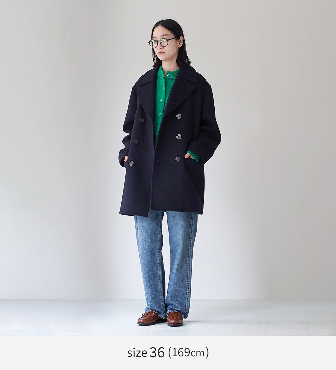 SHINZONE（シンゾーン） オーバーサイズド ウール ピーコート