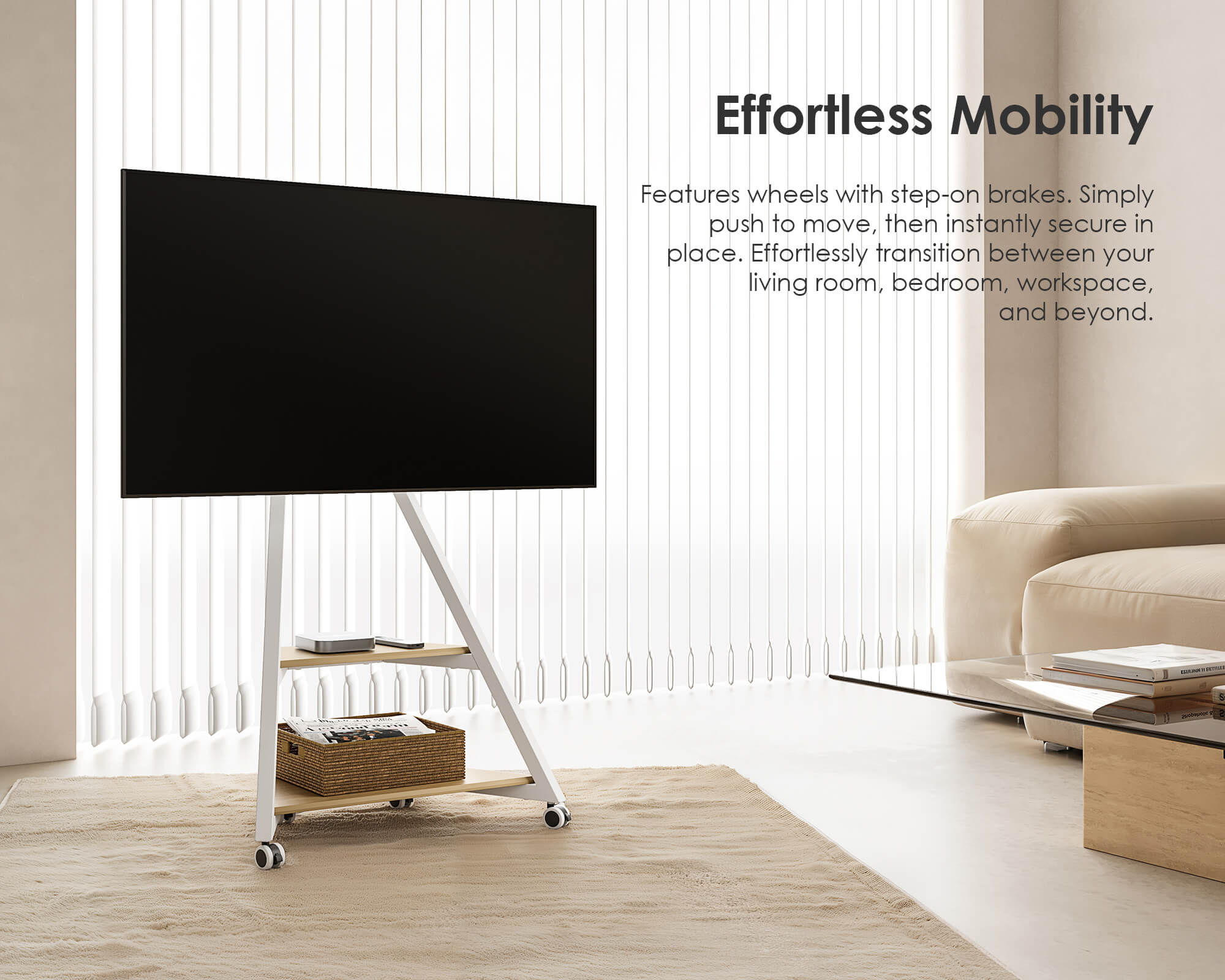 Eiffel Serie TV Stand for 32-65 Inches with Wheels | FITUEYES
