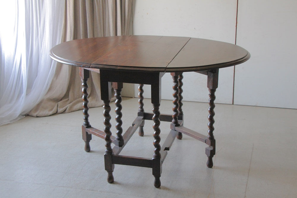 1930年代オーク材ゲートレッグテーブル（机）高さ74.5cm イギリス