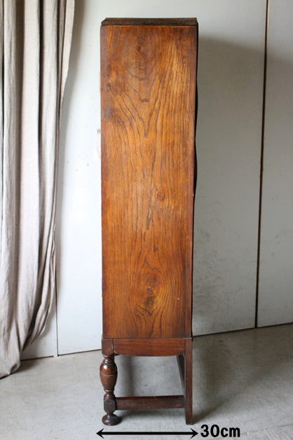 小ぶりなサイズがオススメ！1930年代オーク材ブックケース（高さ130cm