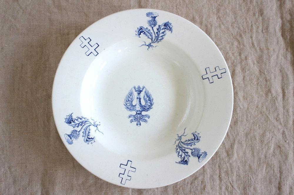 リュネビル窯ウジェニー皇后シリーズのスープ皿（直径23.5cm