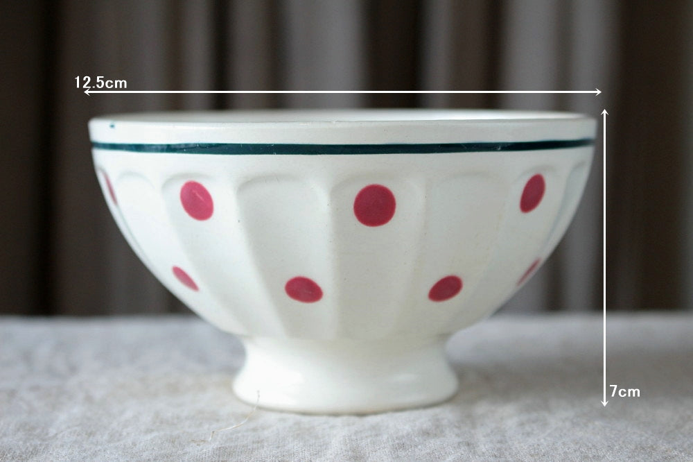 水玉模様が可愛いカフェオレボウル（直径12.5cm） フランス