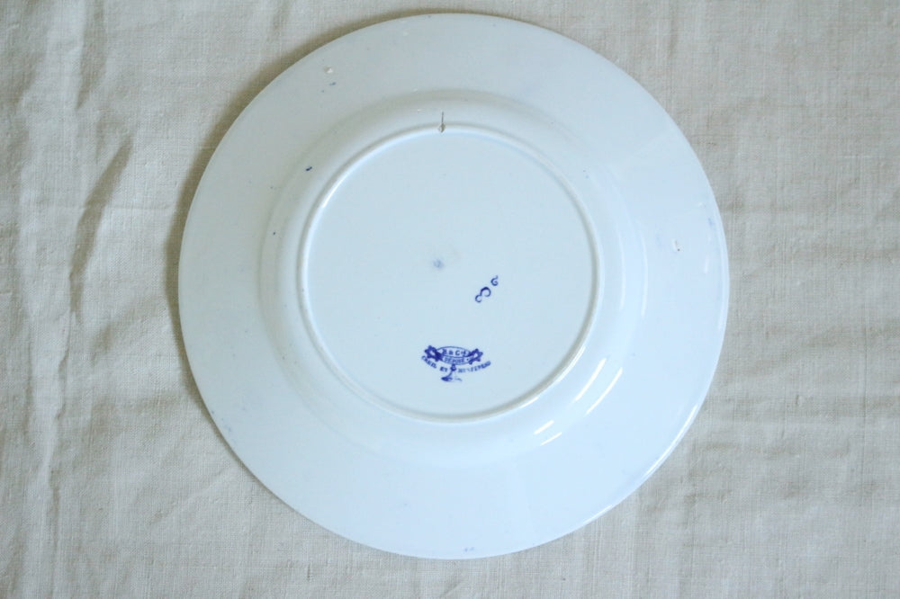 クレイユモントロー窯シノワズリ模様の平皿（直径21.5cm） フランス