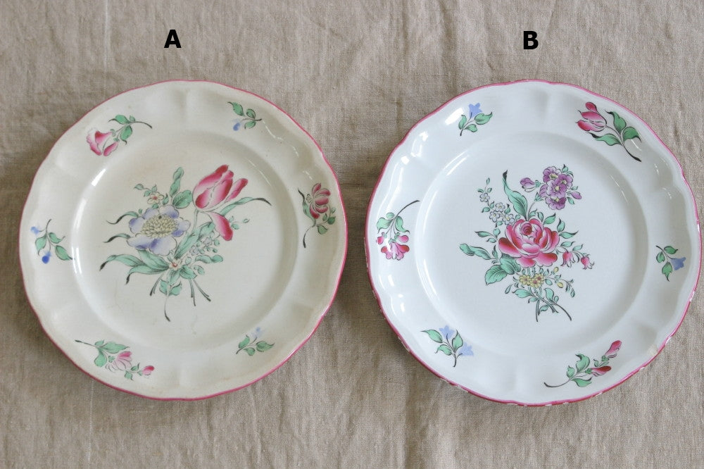 リュネビル窯可憐なチャイナシリーズの22.5cm平皿 フランス