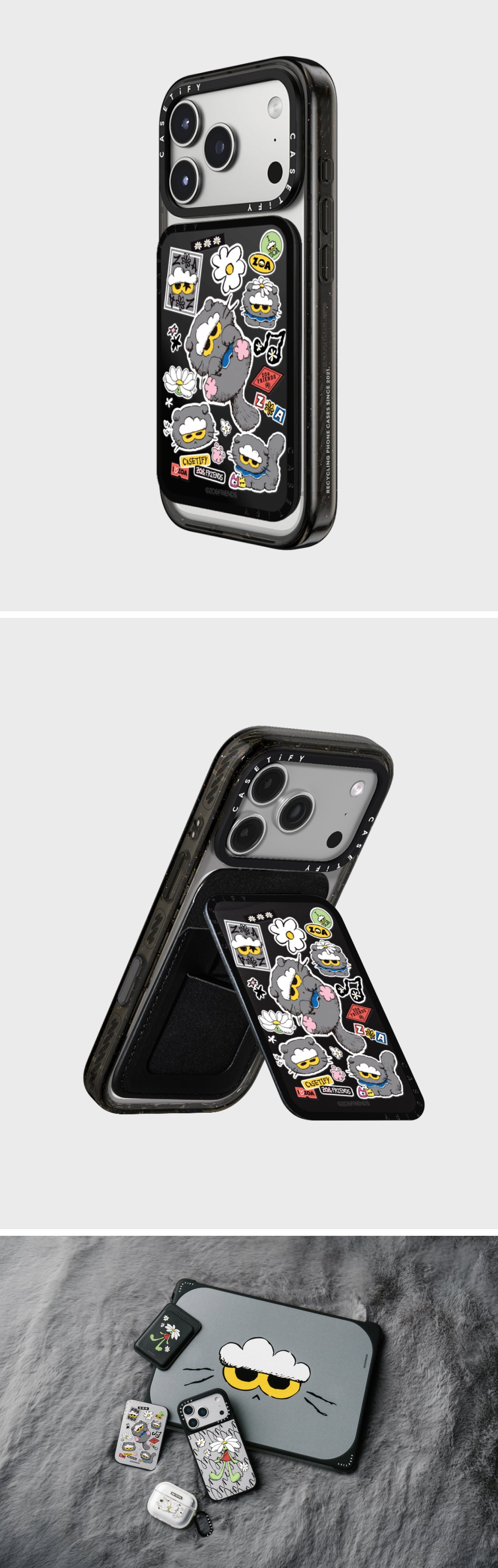 ZO&FRIENDS X CASETiFY ZOA Sticker Card Holder Stand (Black) – LINE