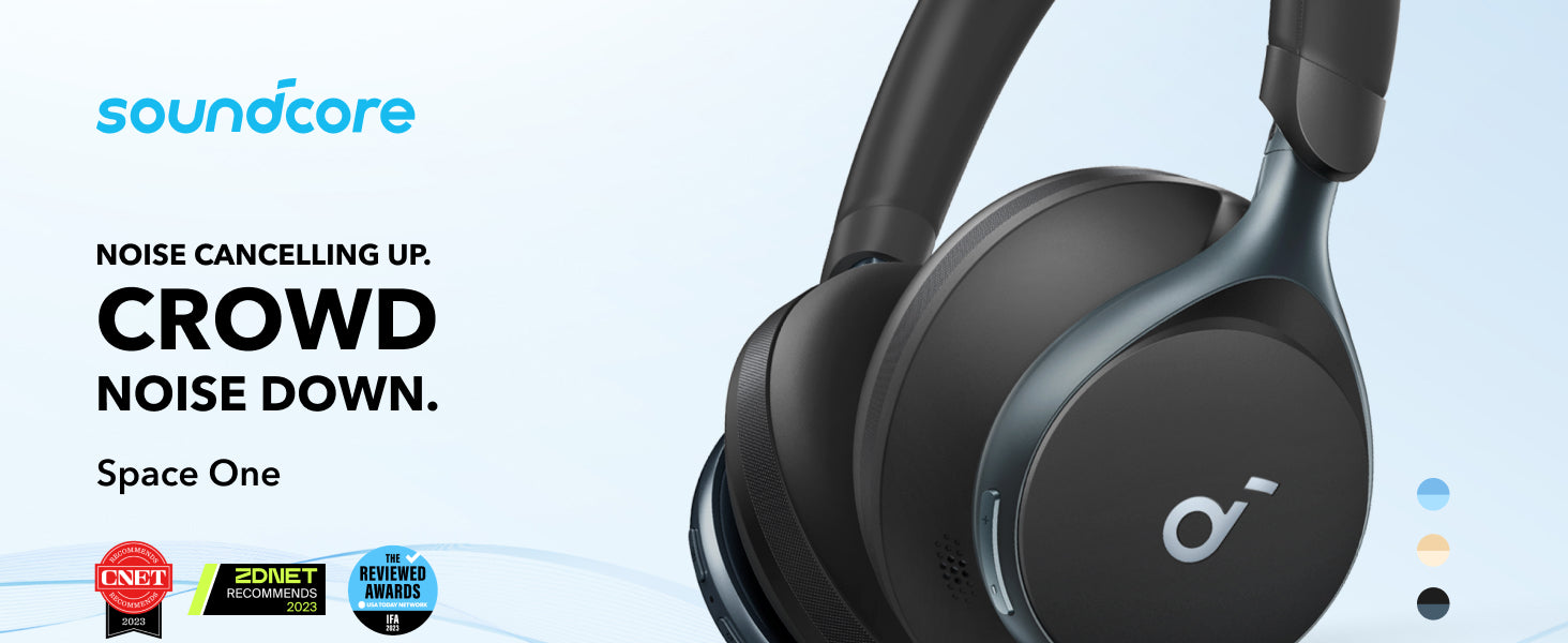 Space One Refurbished Headphones Jet Black - soundcore US