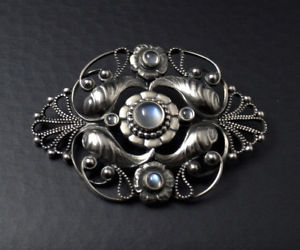 ジョージジェンセン 91 フラワーモチーフ ブローチ GEORG JENSEN