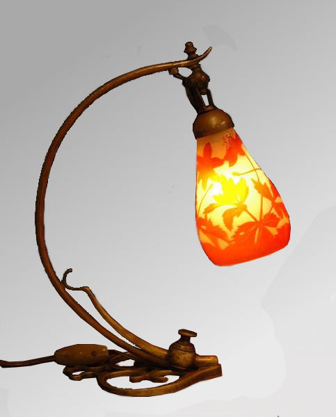 ガレ風 テーブルランプ アンティーク調 吊り型 高さ21cm エミールガレ