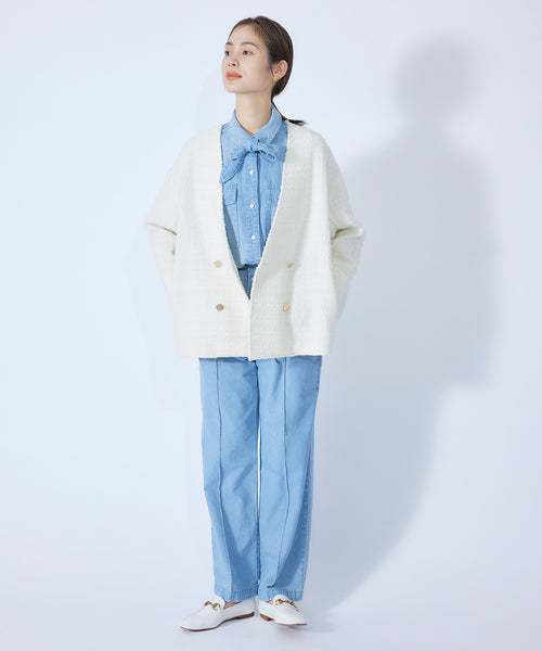 ROPÉ(ロペ) / ニットツイードVネックブルゾン (ジャケット/アウター