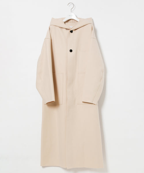 HYKE】 HYKE MELTON HOODED WORK COAT