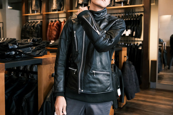 セミダブルハイネックレザージャケット ”REP” 等