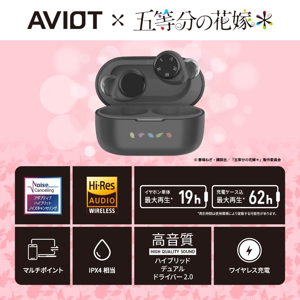 AVIOT TE-V1R-GHY｜五等分の花嫁＊ コラボ完全ワイヤレスイヤホン【公式】