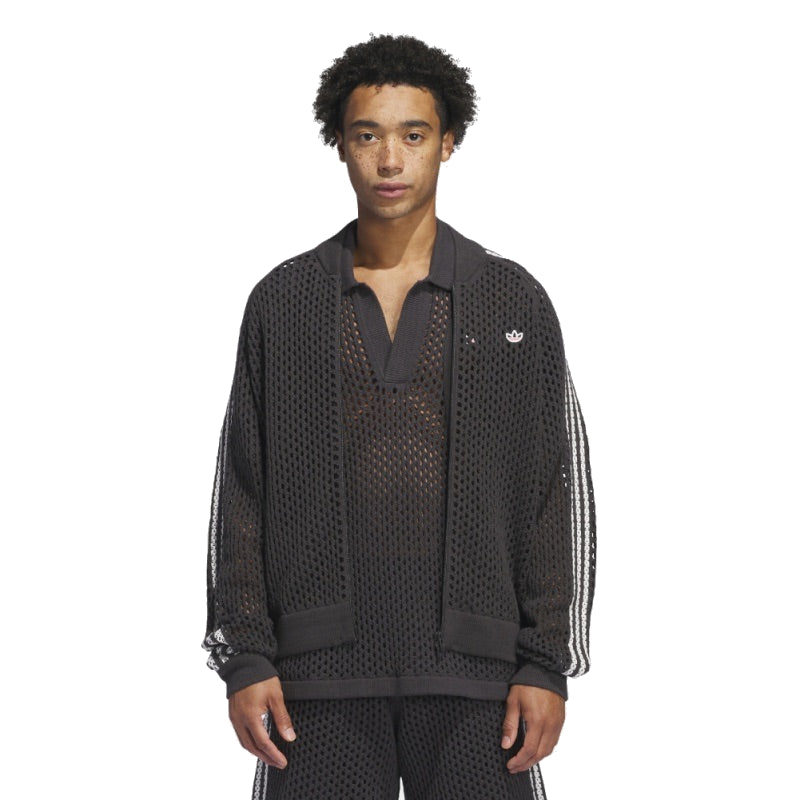adidas x CLOT FW24 Crochet Track Jacket Asia Sizing 'Black Carbon