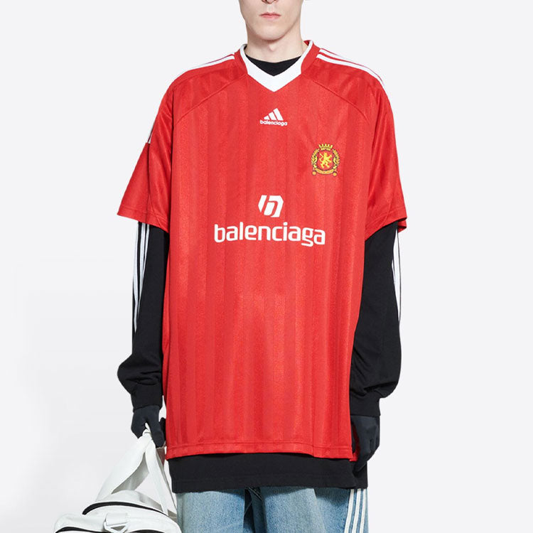 Balenciaga x adidas Soccer T-Shirt Oversized 'Red' 723663TNV136400