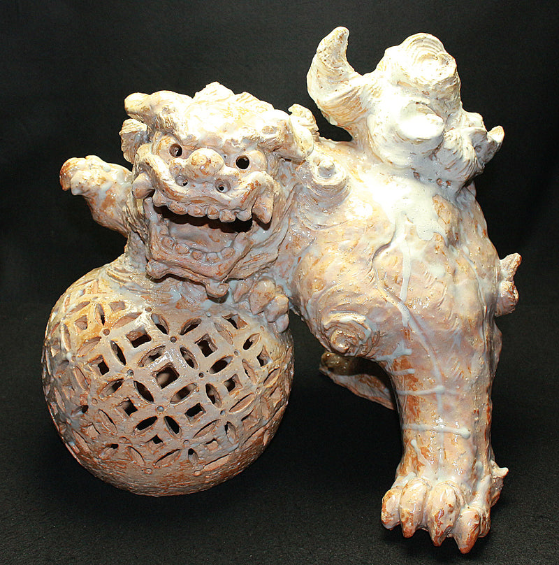 布袋座像 萩焼 天保年代 江戸 十代三輪休雪 箱書 古萩