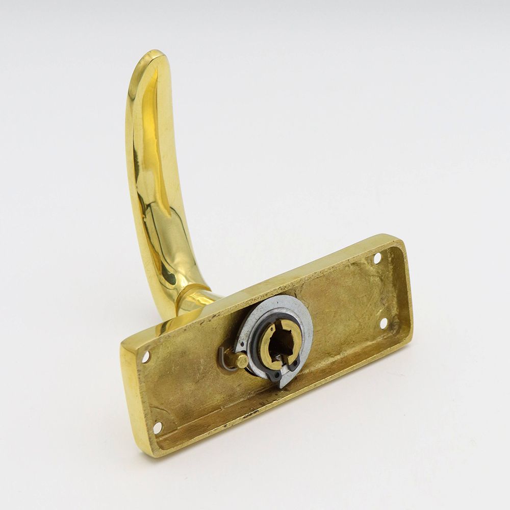 金色に輝く真鍮製♪ ドアレバーMONO角座 DV1-DL325P – アンティーク