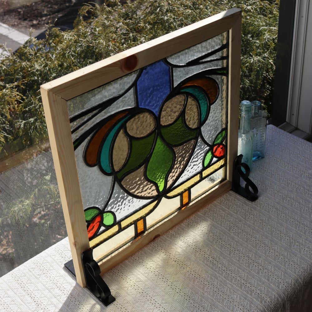 レトロなデザイン♪ アンティーク ステンドグラス VC108-240004