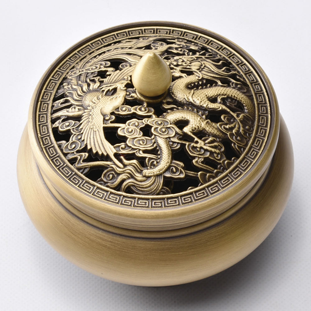 香炉｜三足龍鳳銅炉｜中国茶道具の通販・天香茶行